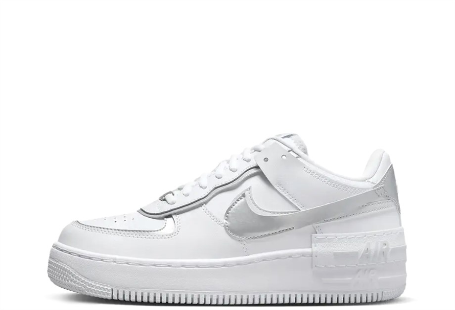 Air Force 1 WMNS Shadow White Metallic Silver Klekt