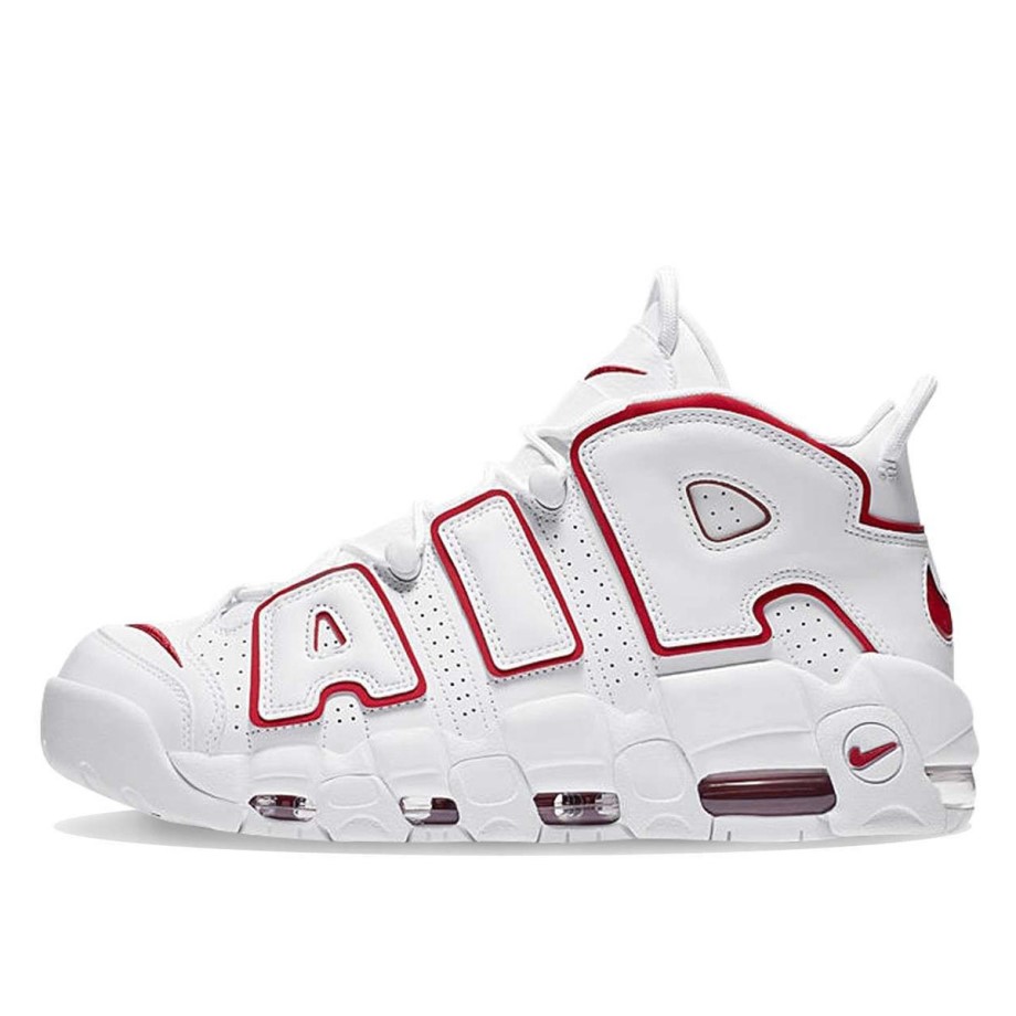 Air More Uptempo White Varsity Red Outline Klekt