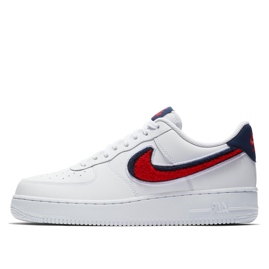 Klekt Air Force 1 Low 3D Chenille Swoosh White Red Blue
