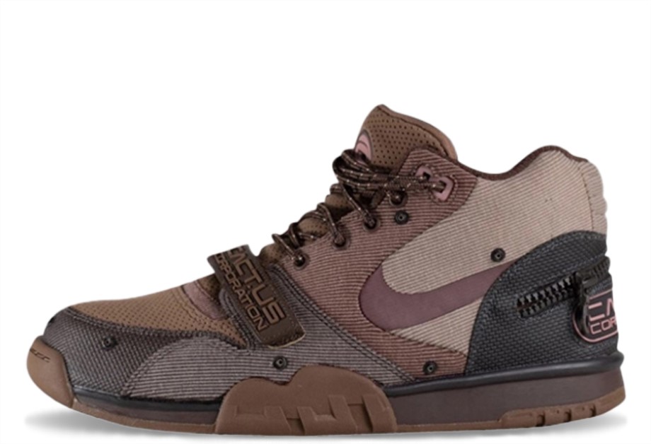 Klekt Air Trainer 1 x Travis Scott Mid Cactus Jack Brown
