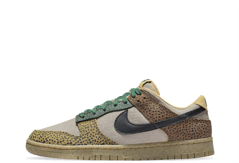 Klekt Dunk Low Safari Cacao Wow Golden Moss