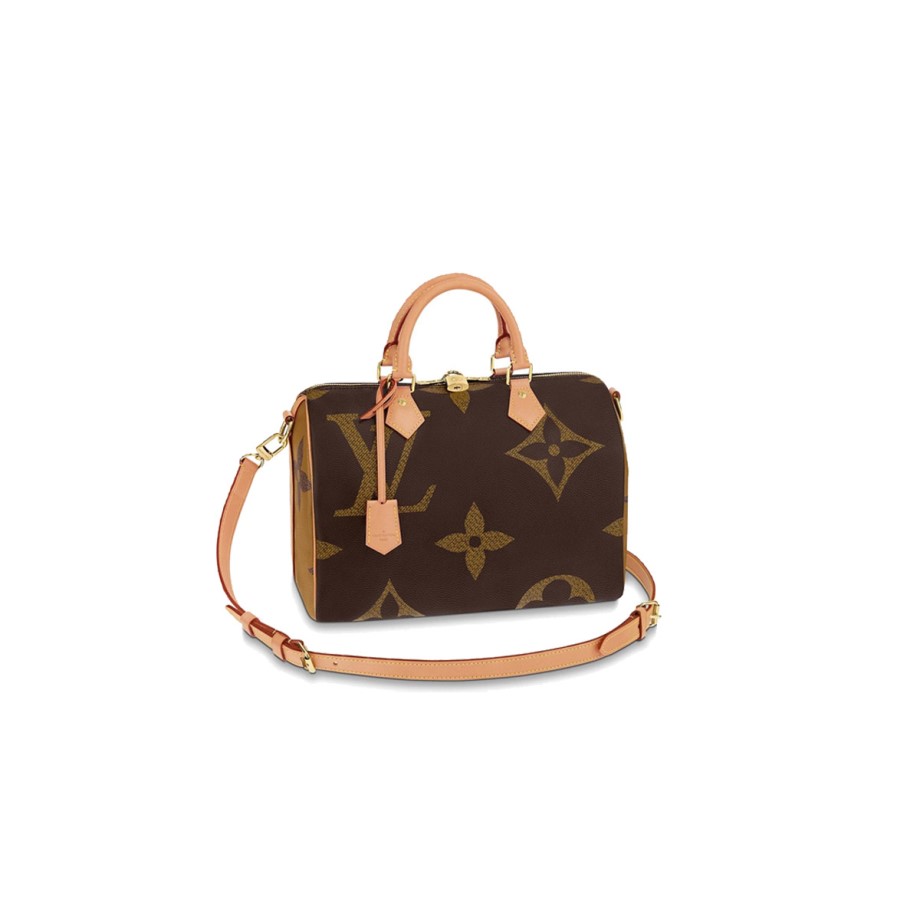 Klekt Speedy 30 Bandolier Bag Giant Monogram Brown