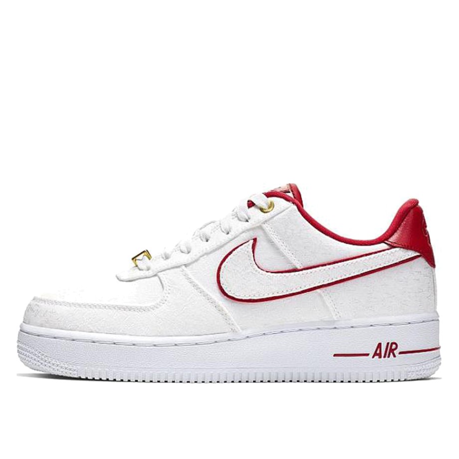Womens Air Force AF 1 07 Lux Red White Klekt