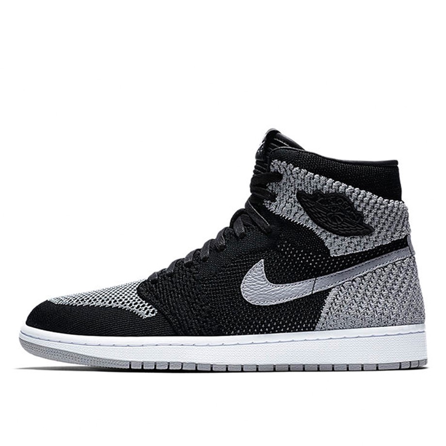 Klekt Nike AJ I 1 High Flyknit Black Wolf Grey