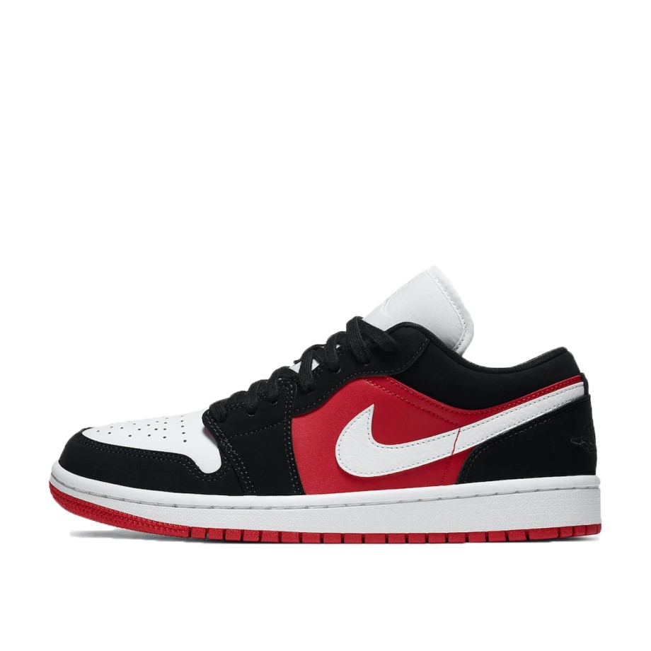 WMNS 1 Low Black White Gym Red Klekt