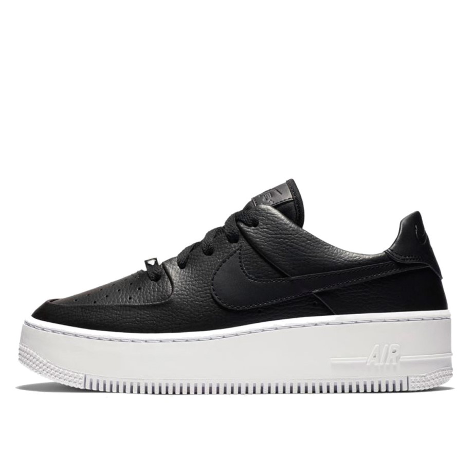 Womens Air Force AF 1 Sage Low Black White Klekt