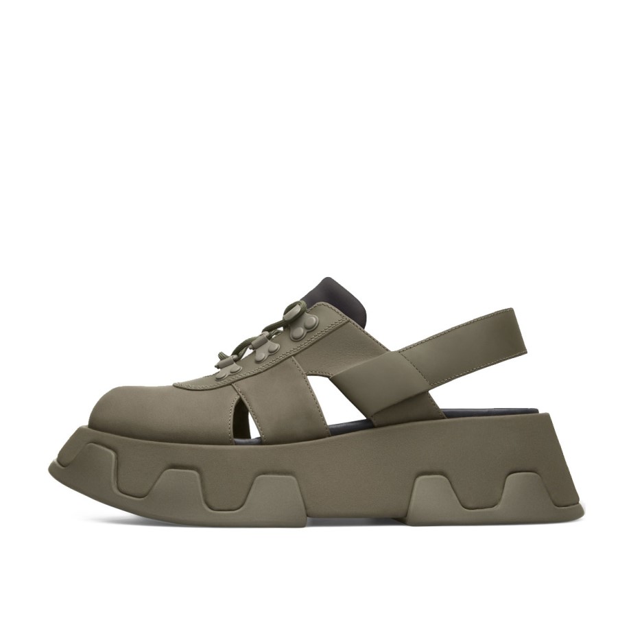 Klekt Camper Lab WMNS Wilma Extreme Platform Sandals Trace Olive Black