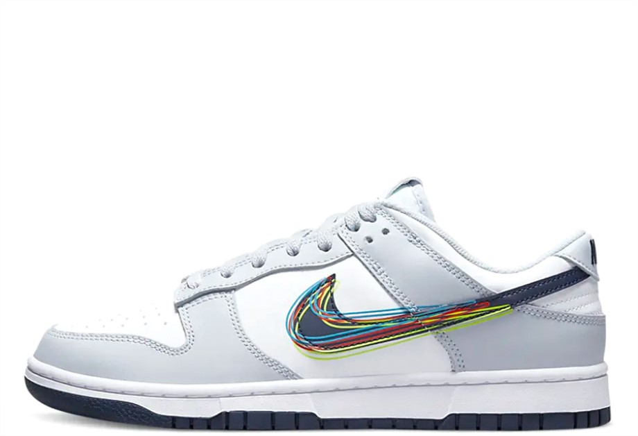 Klekt Dunk Low 3D Swoosh White Grey